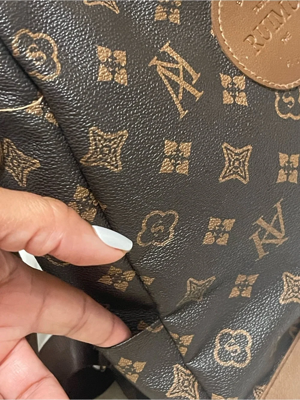 RUMU Monogram Crossbody Bag in Brown